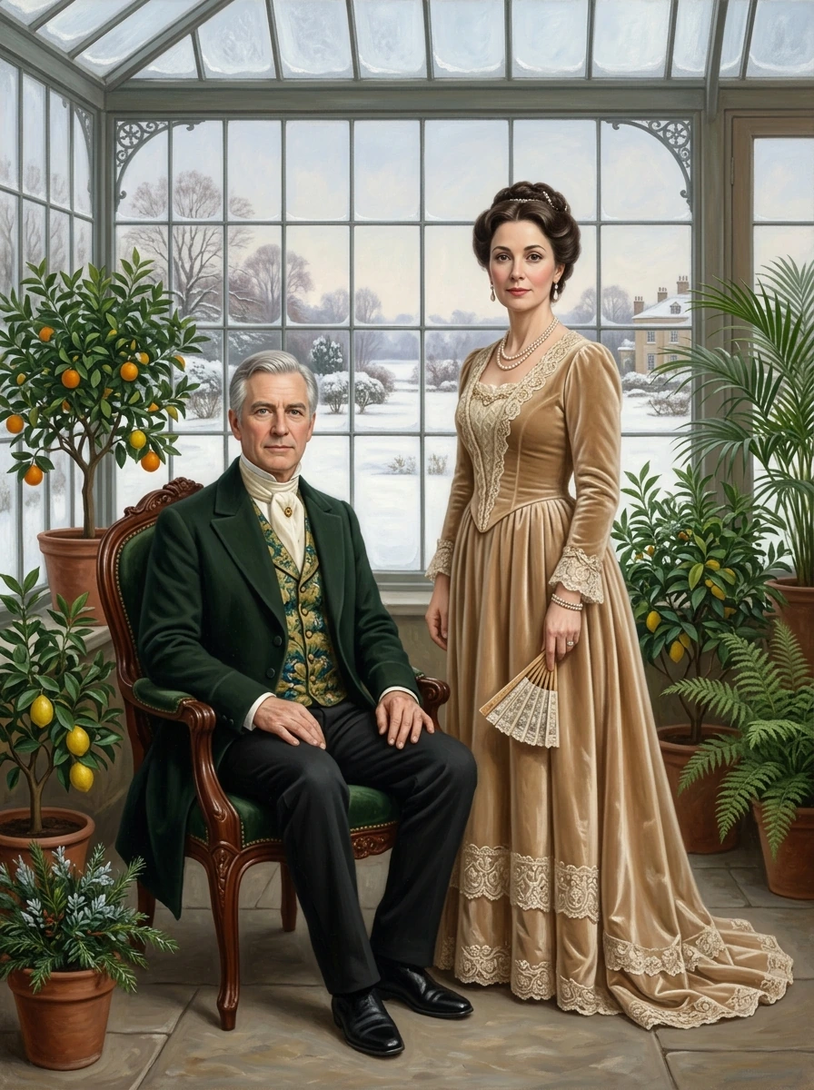 Winter Conservatory Couple