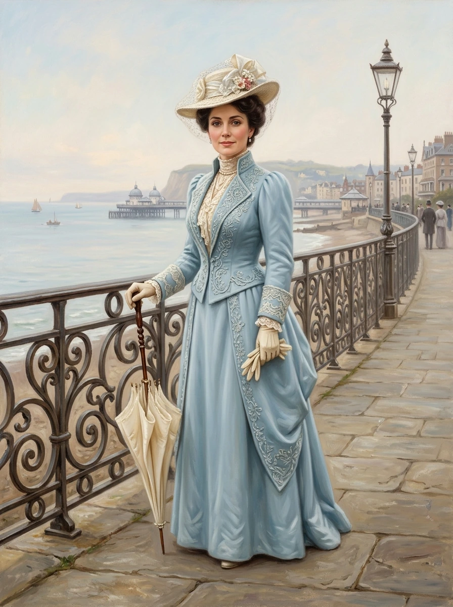 Seaside Promenade Lady