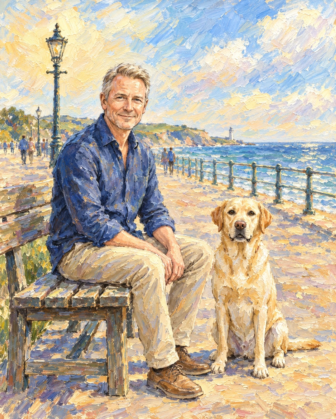 Seaside Bench at Noon